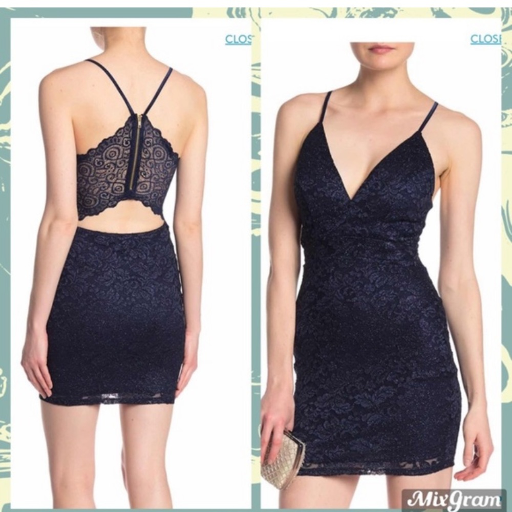 🌹LACE BACK CUTOUT BODY-CON DRESS SIZE: large